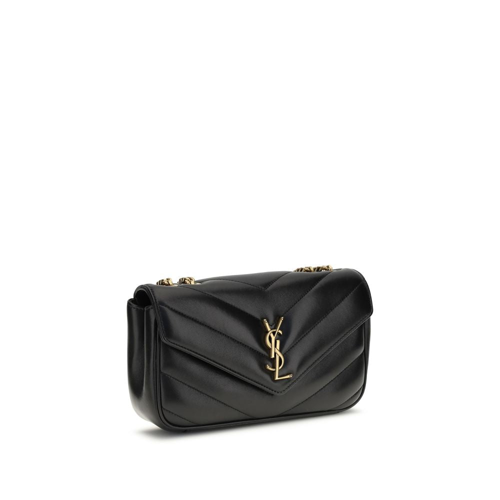 Saint Laurent Loulou Small Shoulder Bag Black Matelassé Lambskin