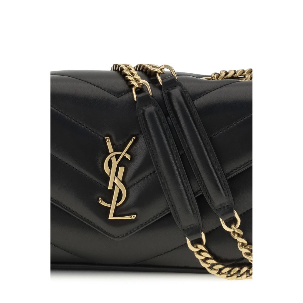 Saint Laurent Loulou Small Shoulder Bag Black Matelassé Lambskin