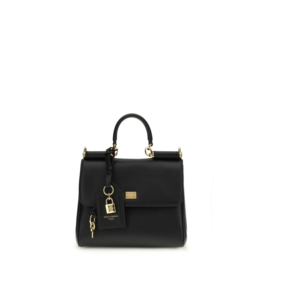 Dolce & Gabbana Medium My Sicily Leather Bag in Black