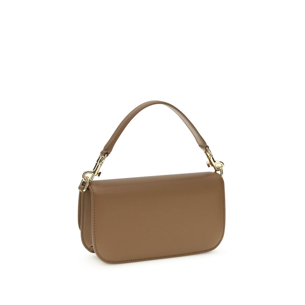 Dolce & Gabbana DG Logo Leather Shoulder Bag in Caramel Brown