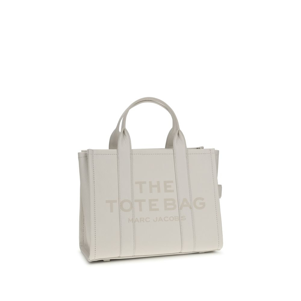 Marc Jacobs The Medium Tote Bag Grained Leather Cotton/Silver