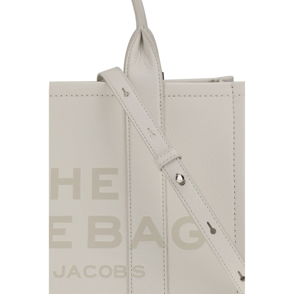Marc Jacobs The Medium Tote Bag Grained Leather Cotton/Silver