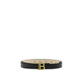Balmain Black Leather Regular Belt