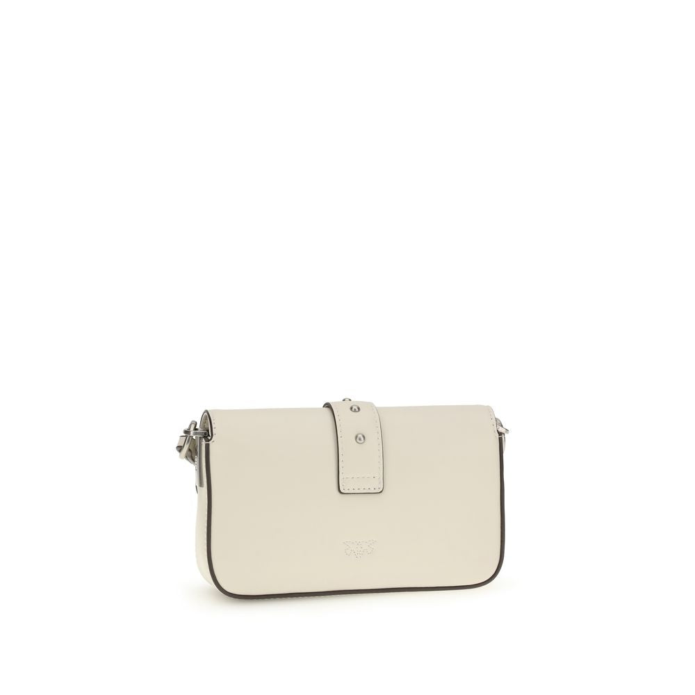 Pinko Baby Love Micro Shoulder Bag Cream Calf Leather