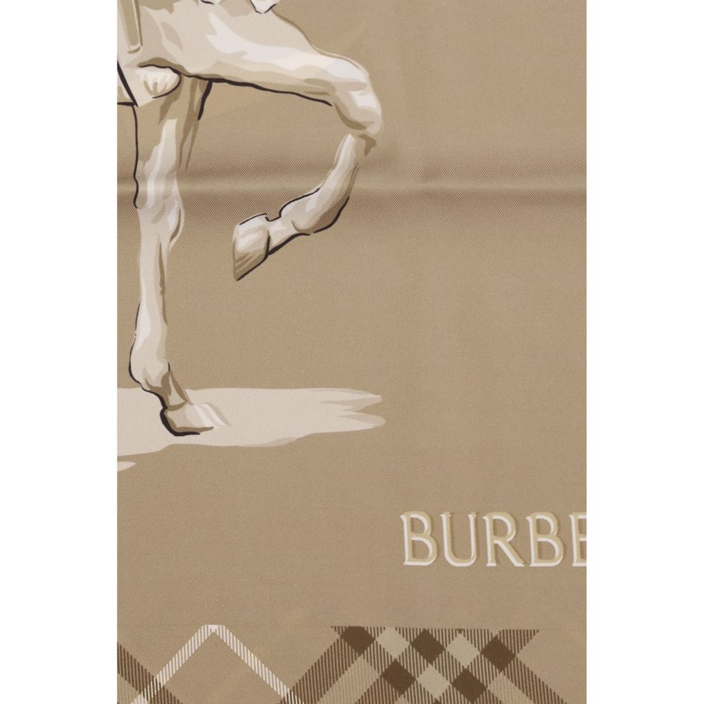 Burberry Archive Equestrian Knight Silk Scarf Archive Beige