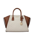 Michael Kors Jet Set Large Logo Satchel Bag Vanilla