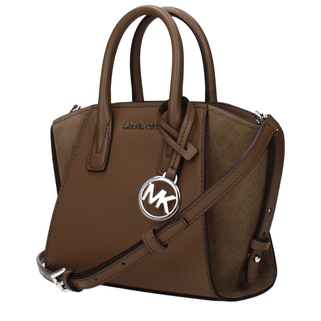Michael Kors Medium Leather Satchel Bag Driftwood
