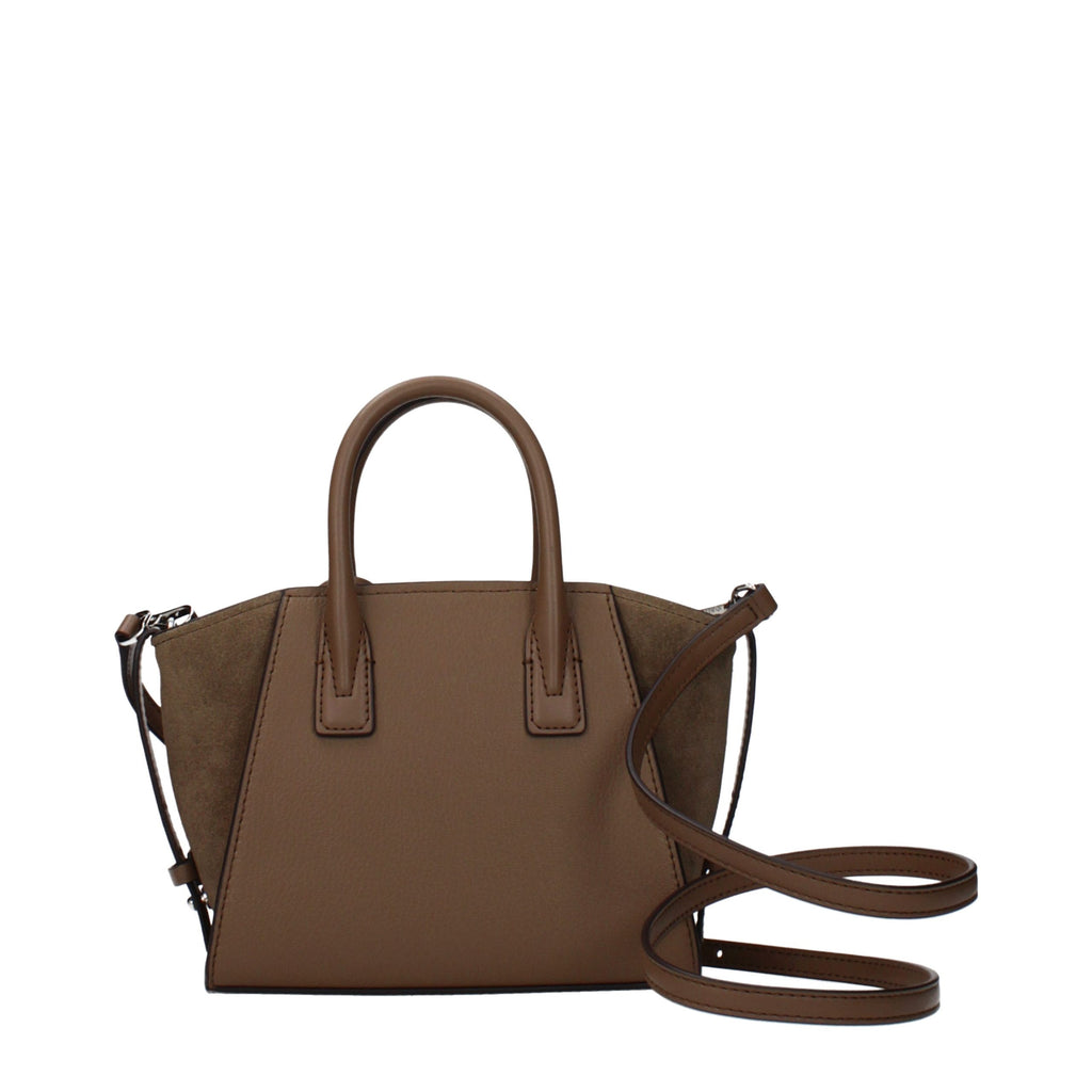 Michael Kors Medium Leather Satchel Bag Driftwood