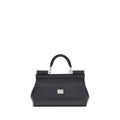 Dolce & Gabbana Sicily Small Black Calf Leather Handbag