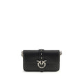 Pinko Baby Love Micro Shoulder Bag Black Calf Leather