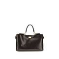 Dolce & Gabbana Medium Vittoria Leather Handbag in Dark Brown