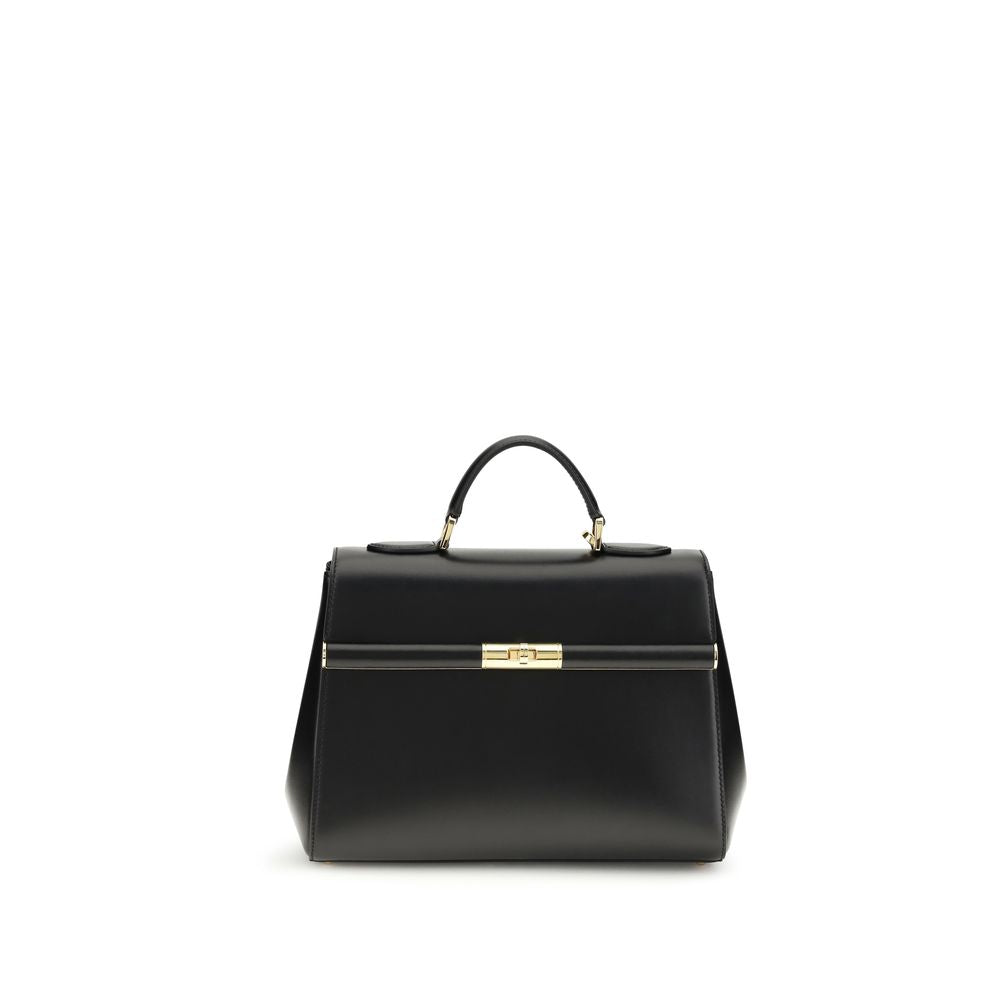 Dolce & Gabbana Marlene Leather Top-Handle Bag in Black