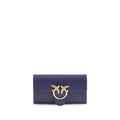 Pinko Love One Leather Wallet on Chain in Indigo Blue