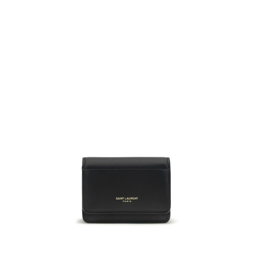Saint Laurent Black Calf Leather Bos Taurus Wallet