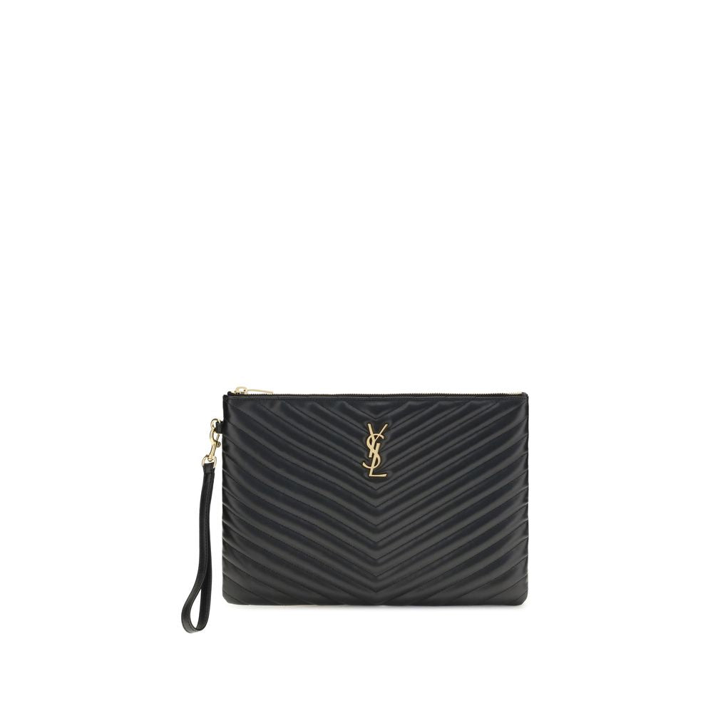 Saint Laurent Cassandre Matelassé Leather Tablet Pouch