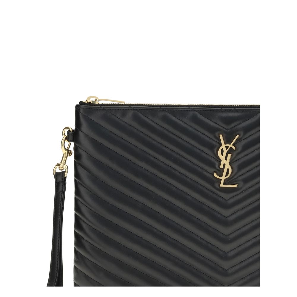 Saint Laurent Cassandre Matelassé Leather Tablet Pouch