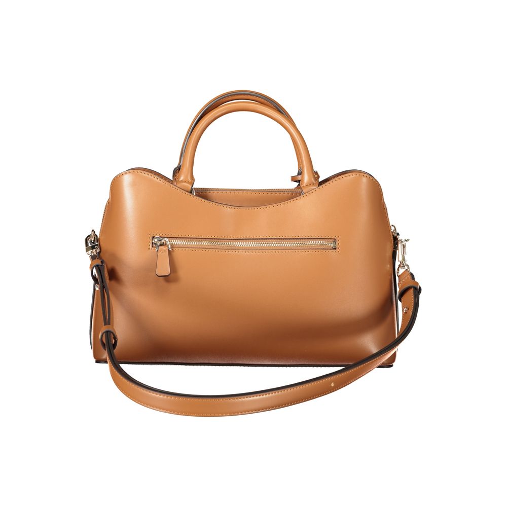 Guess Jeans Emelie Satchel Bag in Cognac Brown