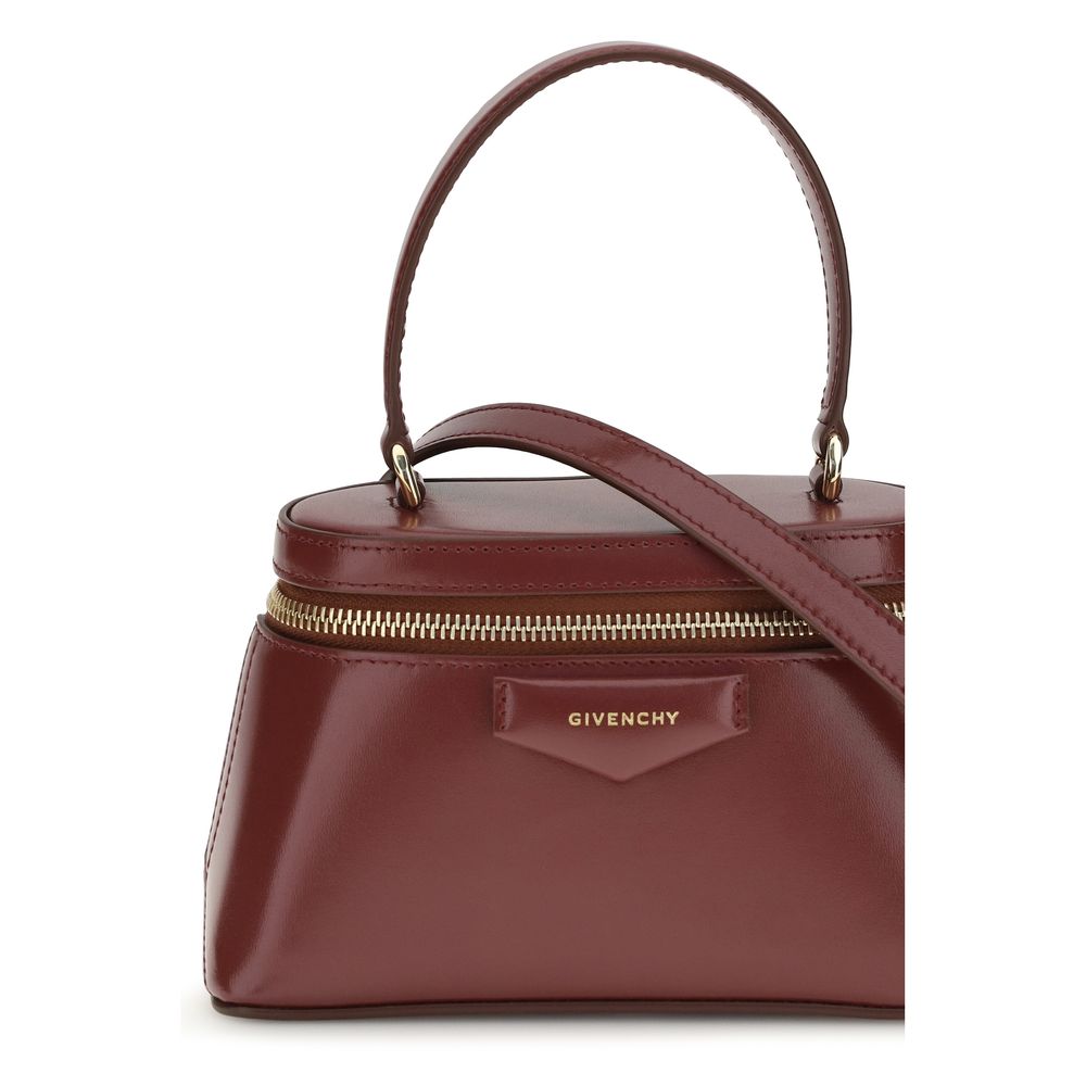 Givenchy Antigona Mini Leather Top Handle Bag Burgundy