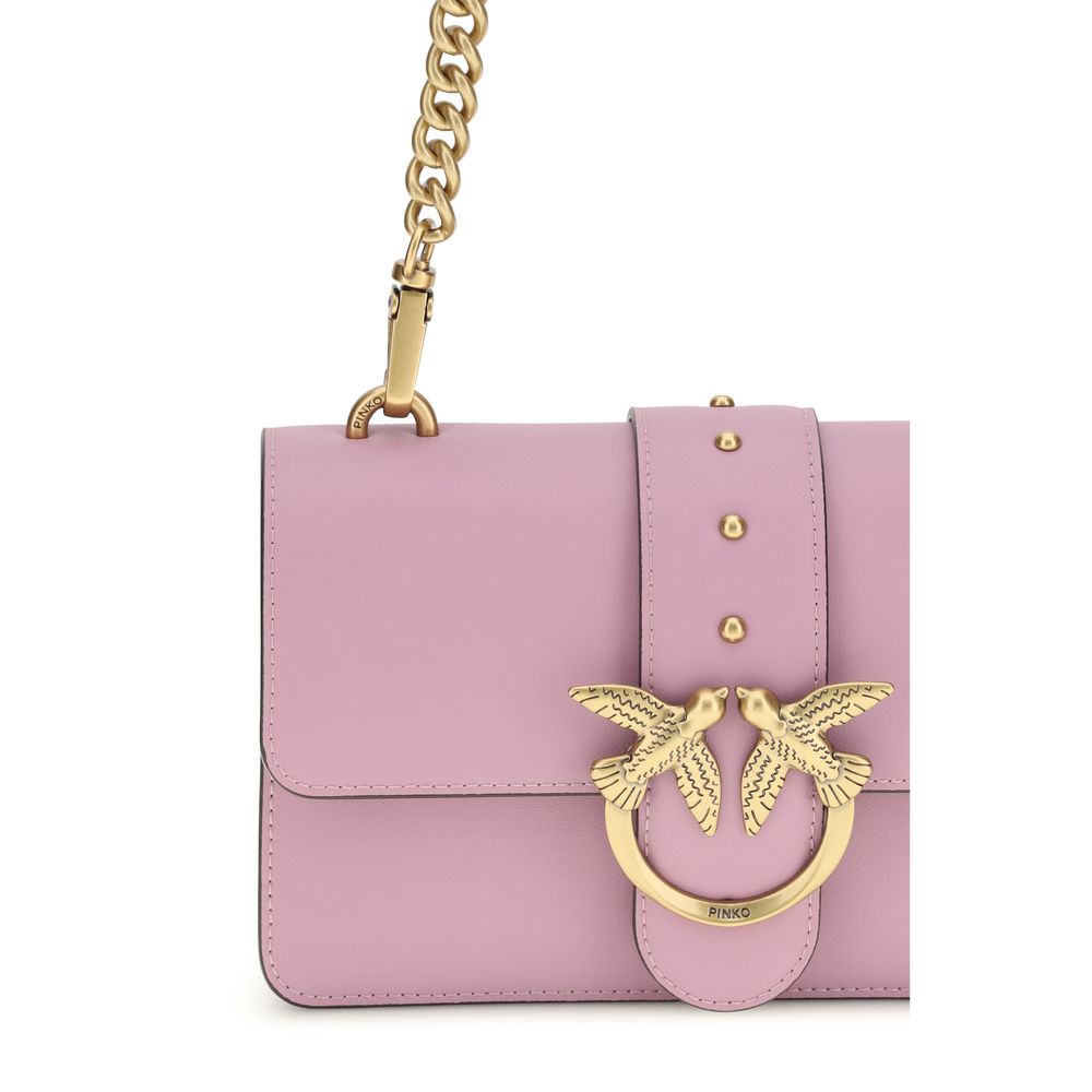 Pinko Love One Mini Shoulder Bag Lilac Leather