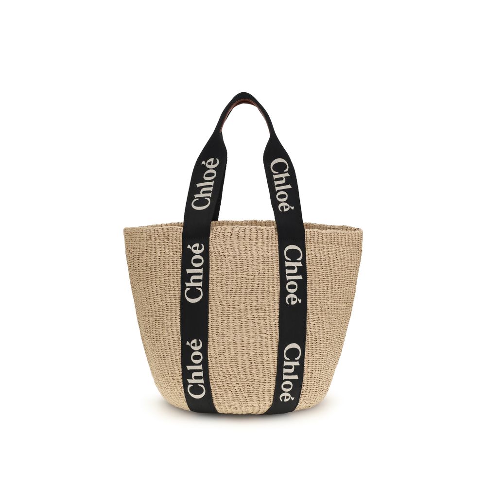 Chloé Beige Raffia Backet Bag