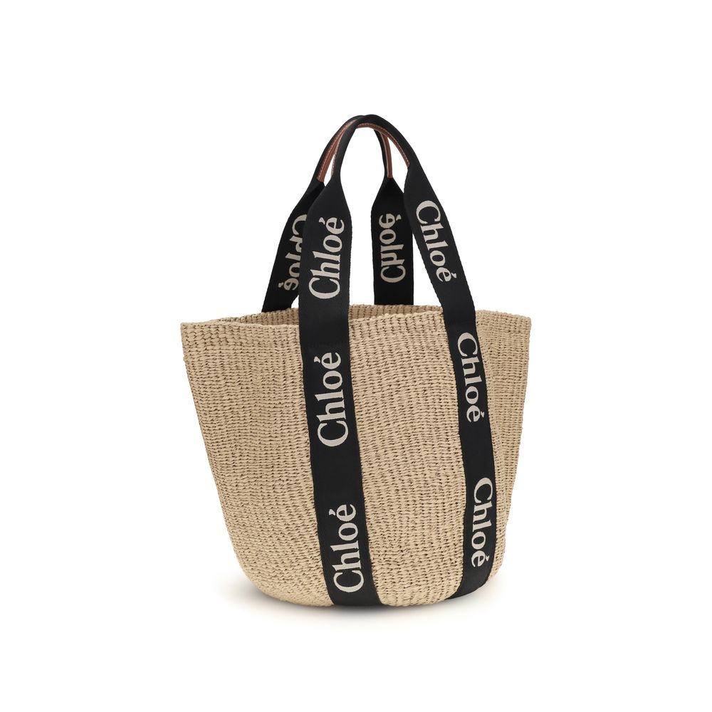 Chloé Beige Raffia Backet Bag