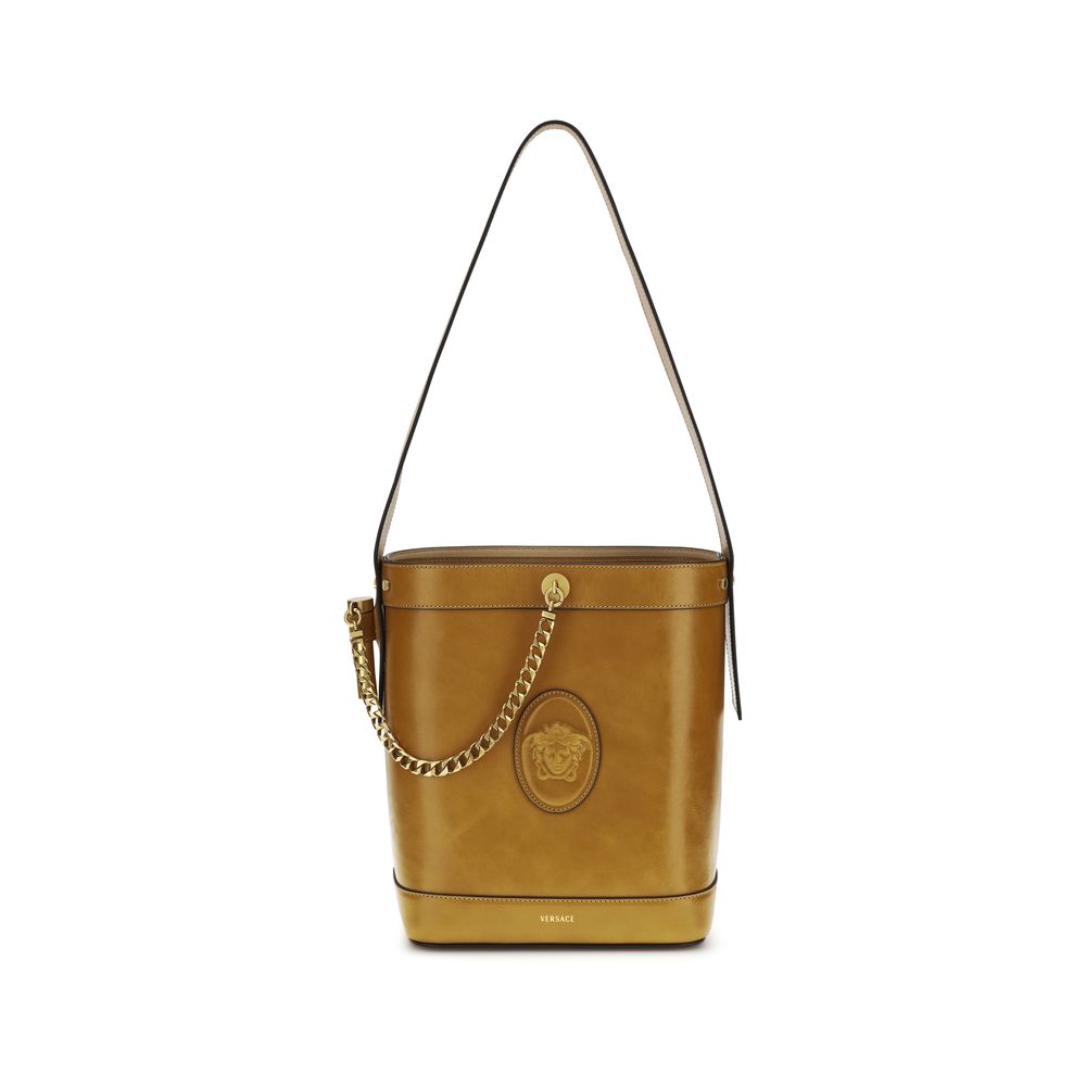 Versace Brown Calf Leather Bos Taurus Shoulder Bag