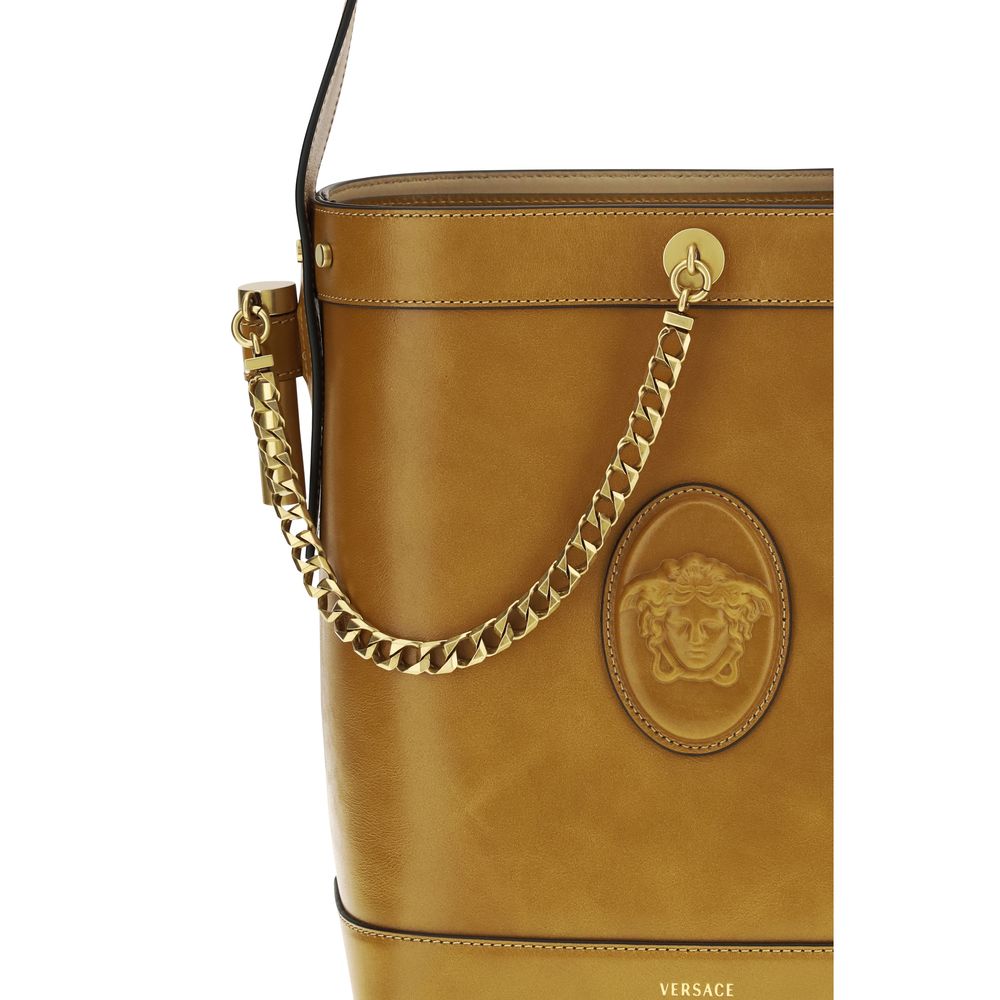 Versace Brown Calf Leather Bos Taurus Shoulder Bag