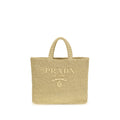 Prada Raffia Tote Bag in Natural Beige