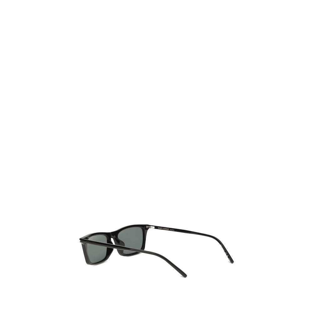 Saint Laurent SL 890 Betty Thin Sunglasses Black Acetate Rectangular Frame