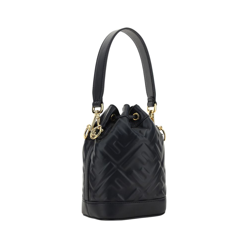 Fendi Mon Tresor FF Embossed Bucket Bag in Black