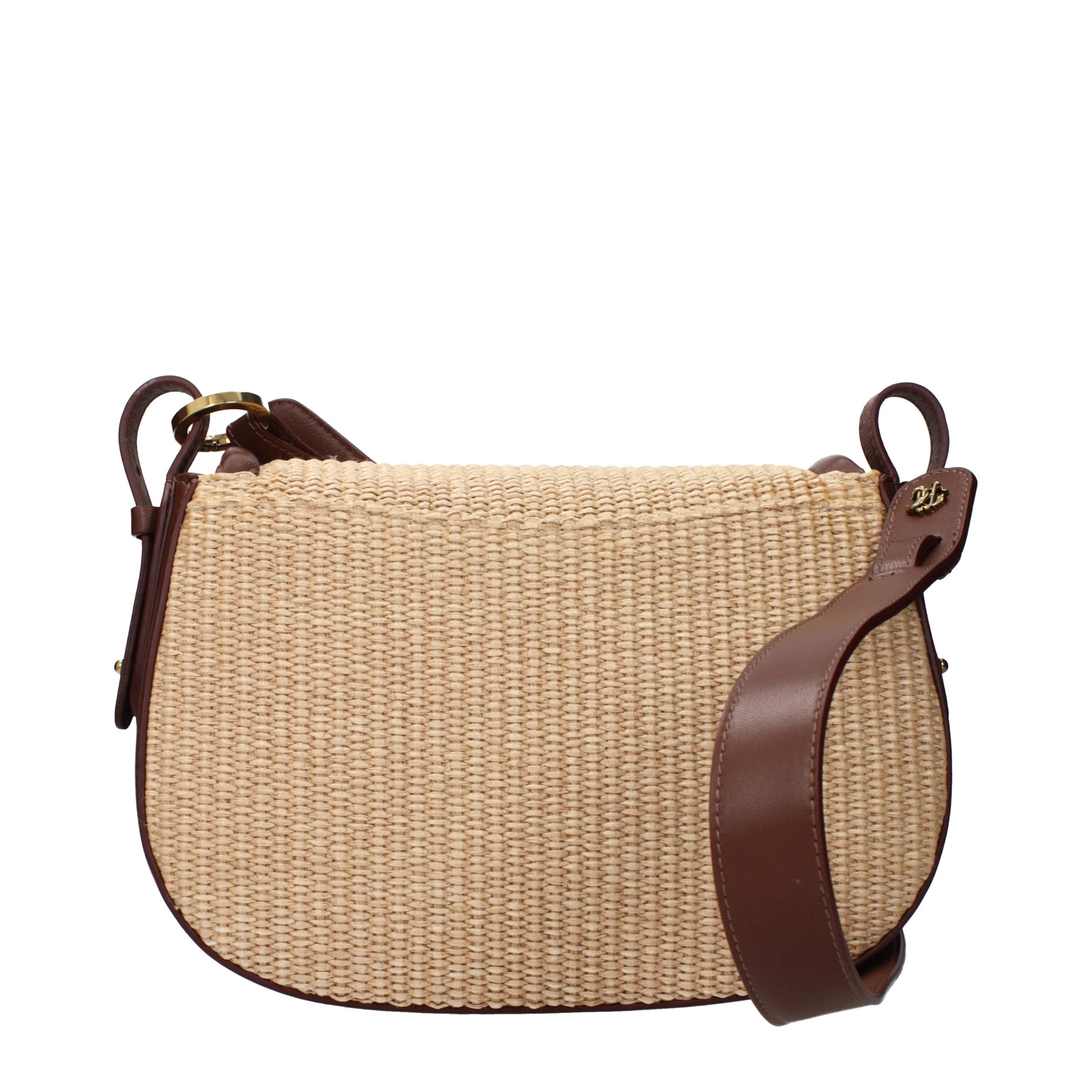 Roberto Cavalli Beige Raffia Crossbody Bag