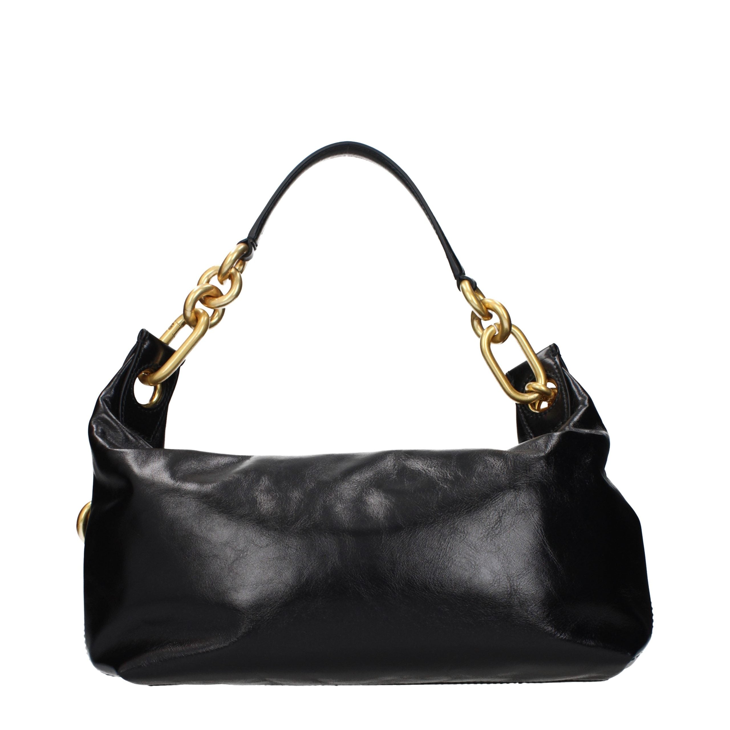 Balmain Black Leather Shoulder Bag