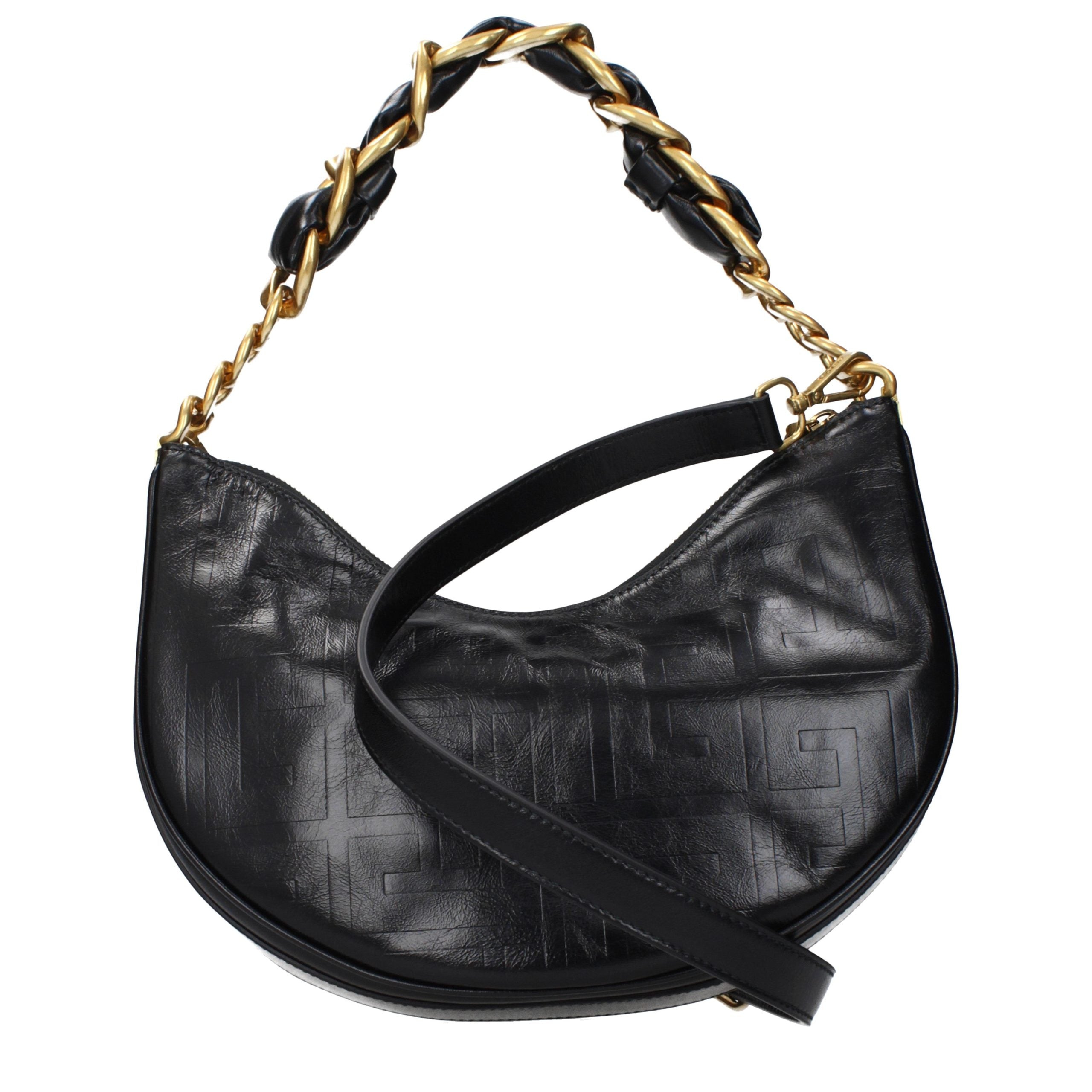 Balmain Black Leather Shoulder Bag