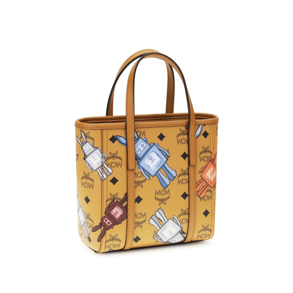 MCM Beige Fabric Shoulder Bag