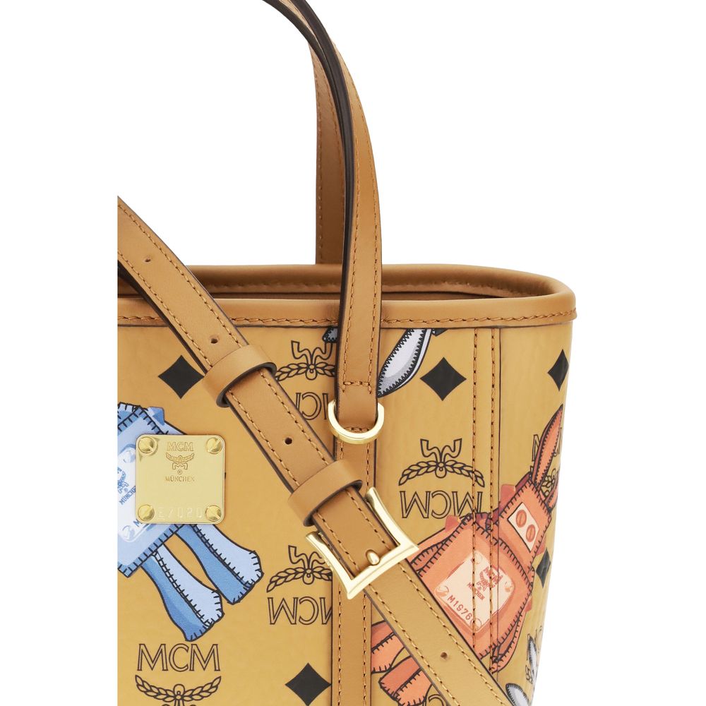 MCM Beige Fabric Shoulder Bag