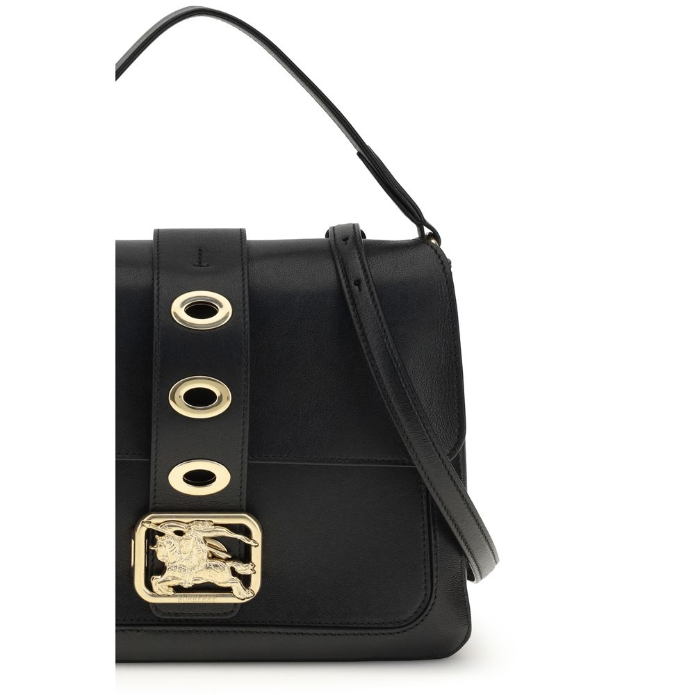 Burberry Small Rider Leather Crossbody Bag Black