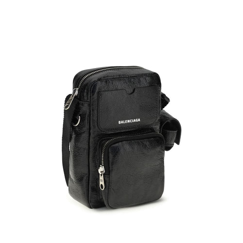 Balenciaga Superbusy Vertical Leather Crossbody Bag in Black