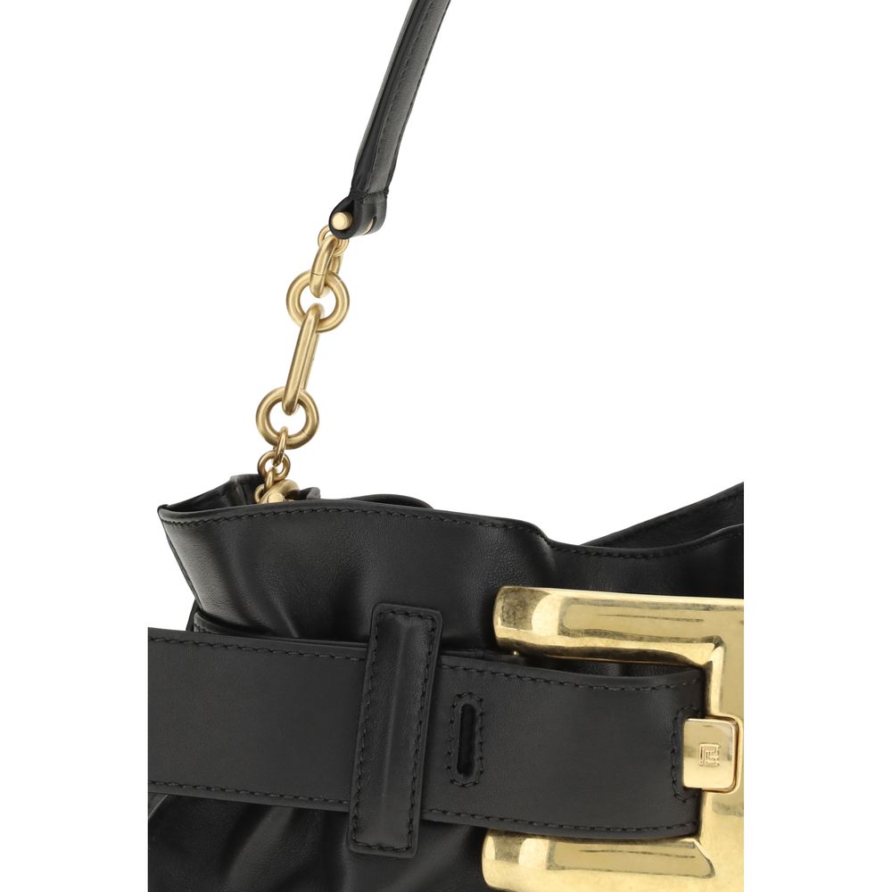 Balmain Black Calf Leather Bos Taurus Shoulder Bag