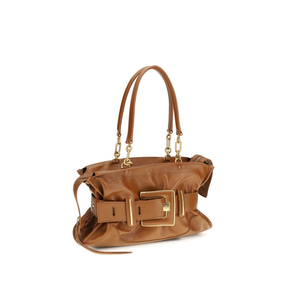 Balmain Brown Calf Leather Bos Taurus Handbag