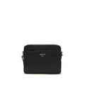 Prada Re-Nylon and Leather Crossbody Bag in Black