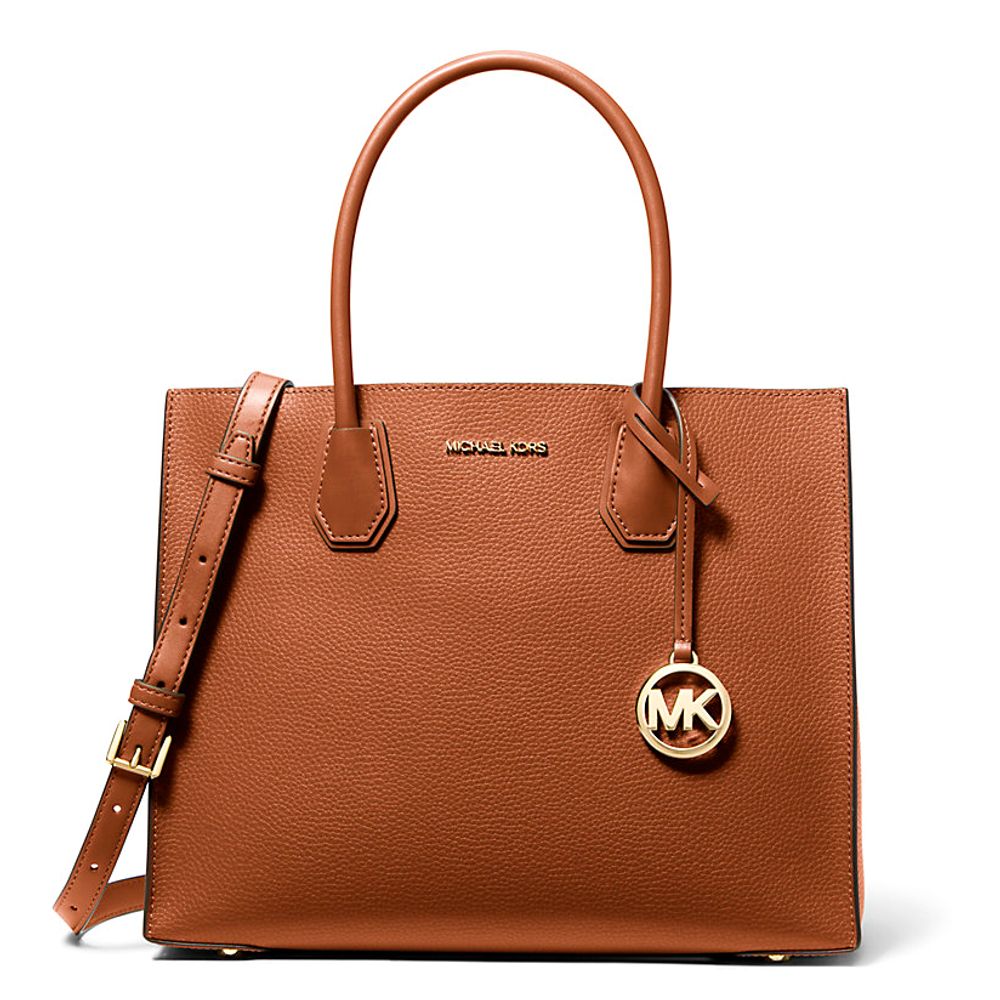 Michael Kors Mercer Medium Leather Tote Bag Luggage