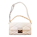 Michael Kors Serena Medium Quilted Leather Shoulder Bag Light Cream