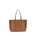 Tory Burch Perry Tote Bag Grained Leather Brown