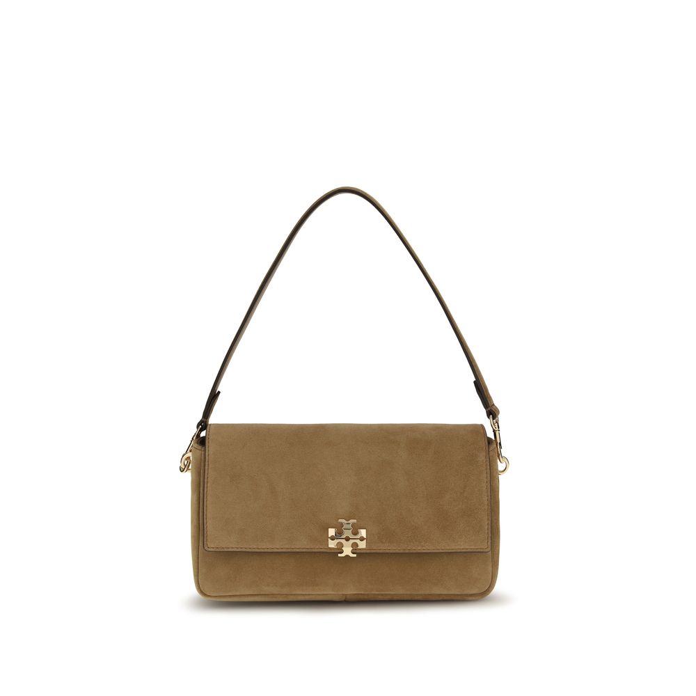 Tory Burch Charlie Mini Shoulder Bag Suede Leather Brown