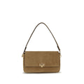 Tory Burch Charlie Mini Shoulder Bag Suede Leather Brown