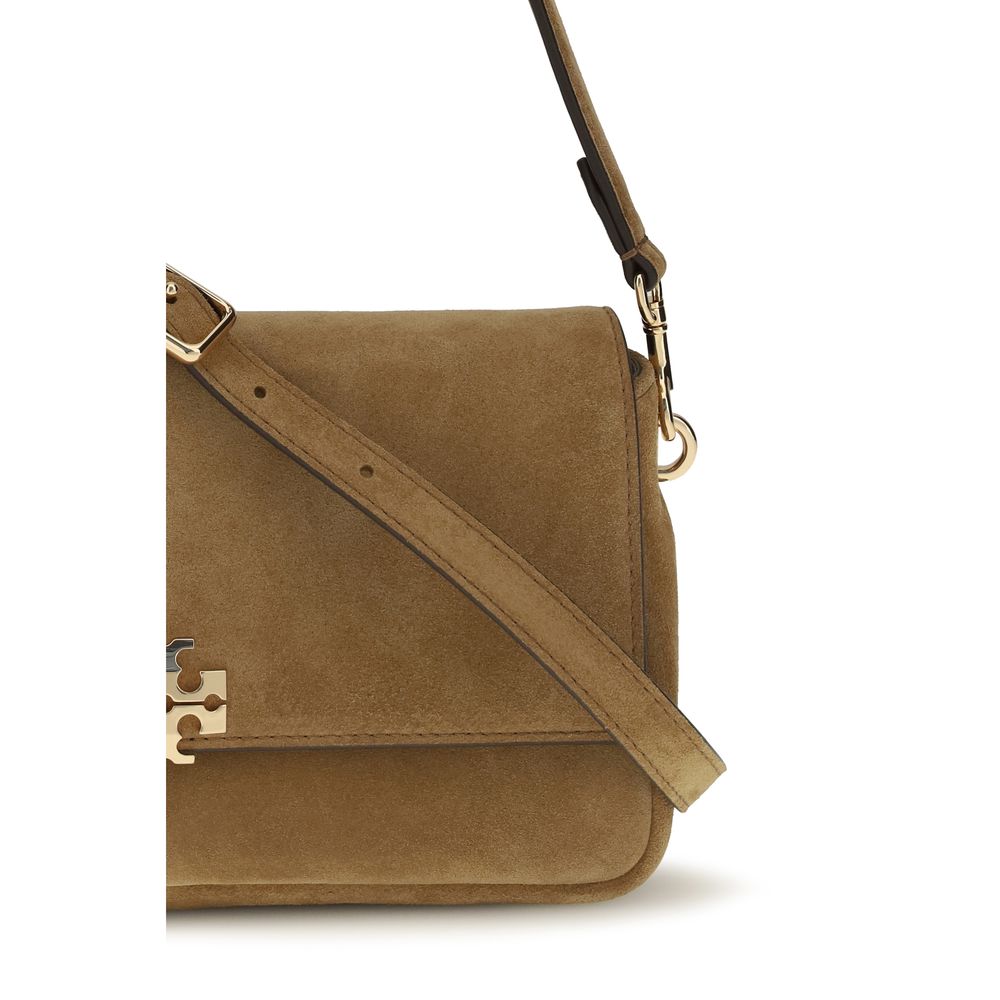 Tory Burch Charlie Mini Shoulder Bag Suede Leather Brown