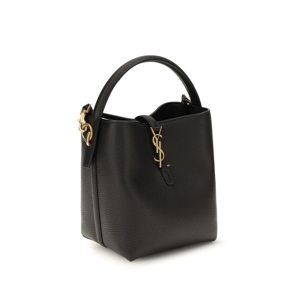Saint Laurent Le 37 Bucket Bag Grained Leather Black