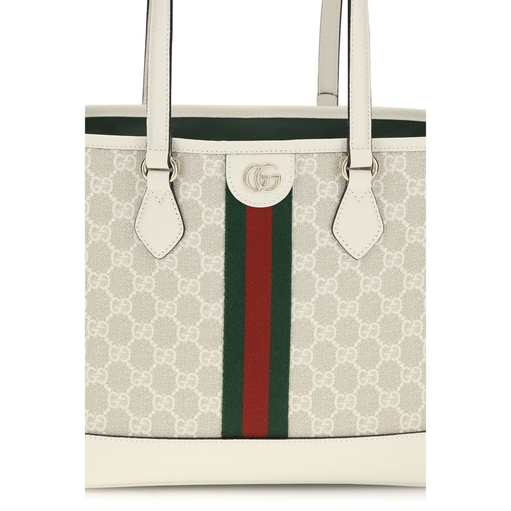 Gucci Ophidia Medium Tote Bag Beige White GG Supreme Canvas
