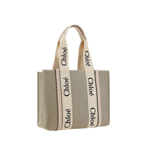Chloé Medium Woody Tote Bag in Linen