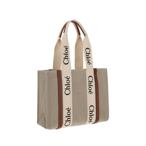 Chloé Large Woody Tote Bag in Linen